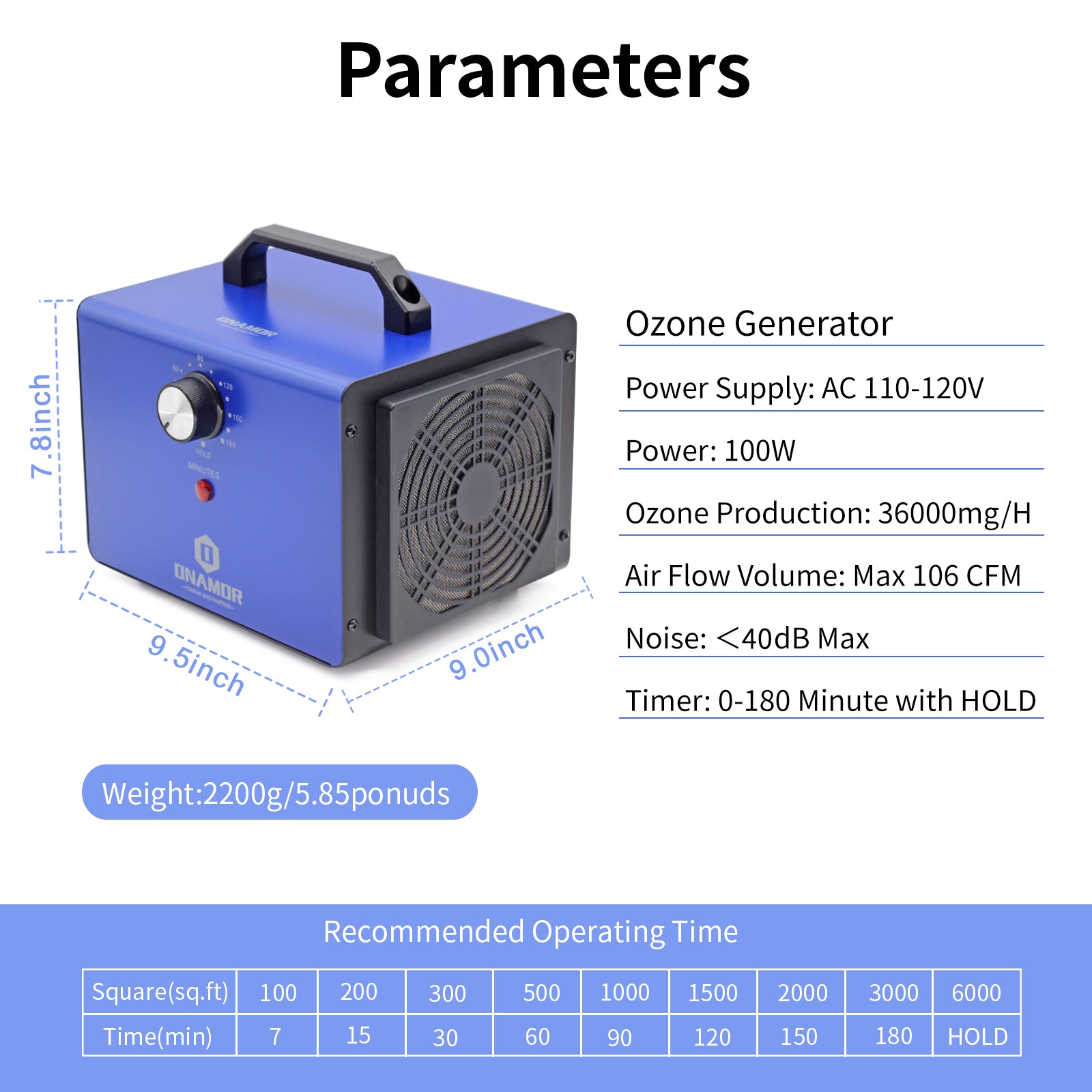 Ozone Generator Air Purifier Cleaner NM-008 36000mg/H